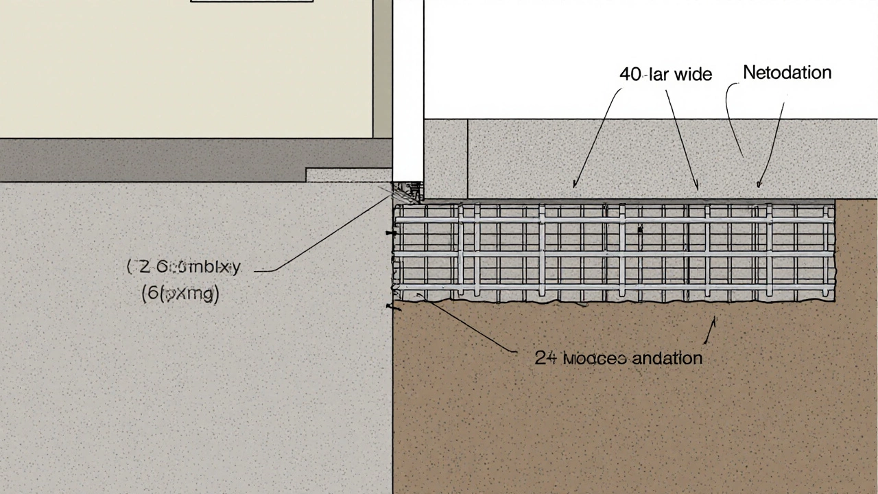 Схема сравнения плитного и ленточного фундамента с арматурой и слоями грунта.