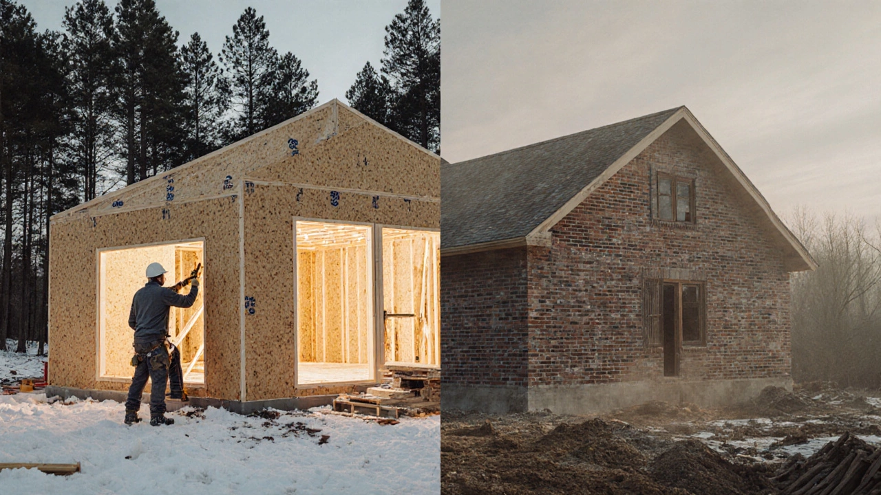 Сравнение быстрой сборки SIP-дома и медленного возведения кирпичного дома.