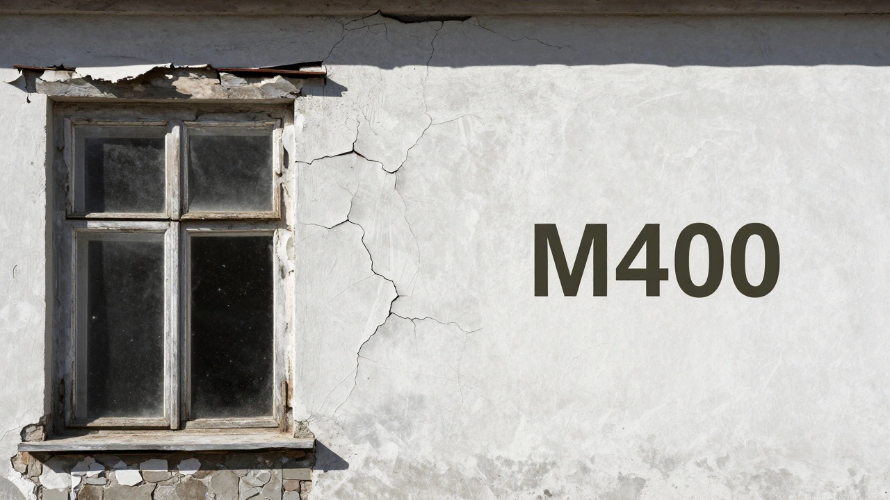 Сравнение треснувшей стены от слабого цемента и целой стены из правильного М400 в старом доме.