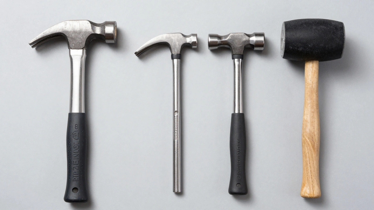 Набор ударных инструментов: кувалда, слесарный молоток и киянка